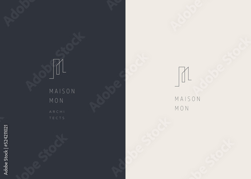 M initial Logo. Architecture Logo Concept for Interior Design, Real Estate, Architecture Brand. Ma Maison, Realtor, Residential Construction Logo Mark - Smart Stroke.