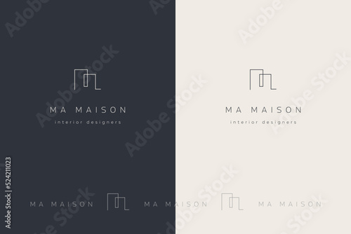 M initial Logo. Architecture Logo Concept for Interior Design, Real Estate, Architecture Brand. Ma Maison, Realtor, Residential Construction Logo Mark - Smart Stroke.