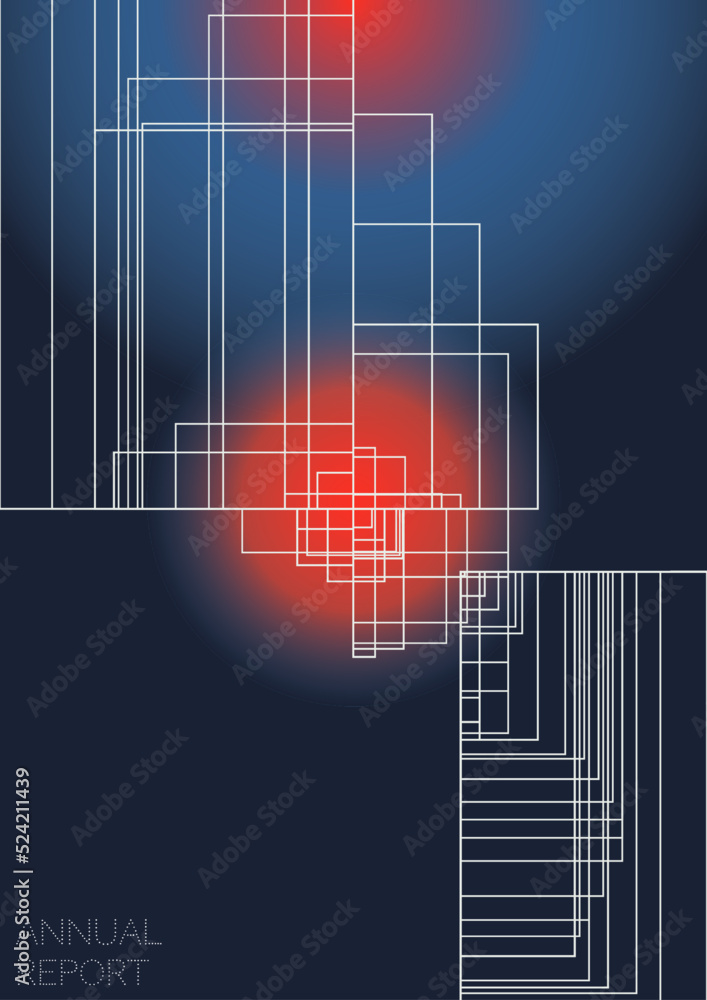 Fototapeta premium Minimal Minimal Geometric Vector Poster Design with Lines and Gradient Colorful Circles. Collection of Abstract Backgrounds for Covers, Flyers, Templates, Booklets, Cards, Brochures, Branding, etc.
