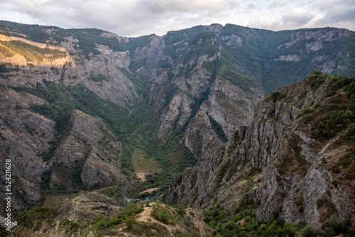 landscape with mountains gorges on a summer sunny day in the mountains of Armenia