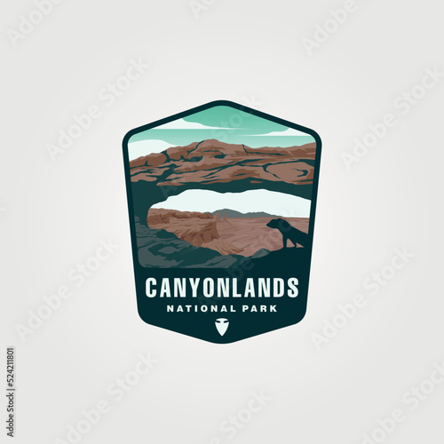 canyonlands vintage vector patch symbol illustration design, us national park sticker print design