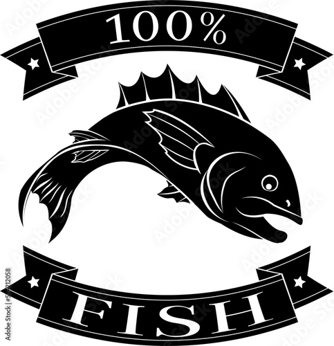 100 percent fish food label