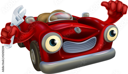 Car mechanic with wrench