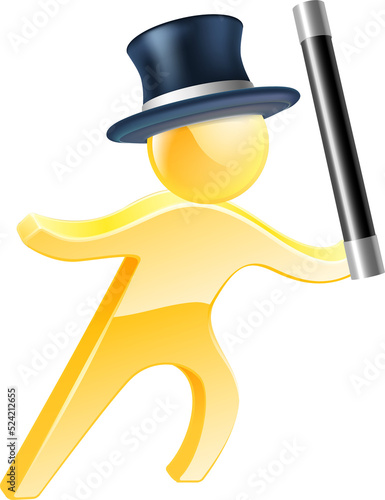 Wand and top hat magician