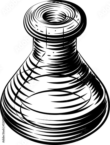 Vintage beaker or flask icon