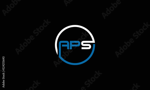 APS initials monogram letter text alphabet logo design