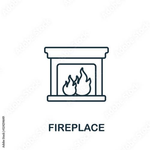Fireplace icon. Line simple Fireplace icon for templates, web design and infographics