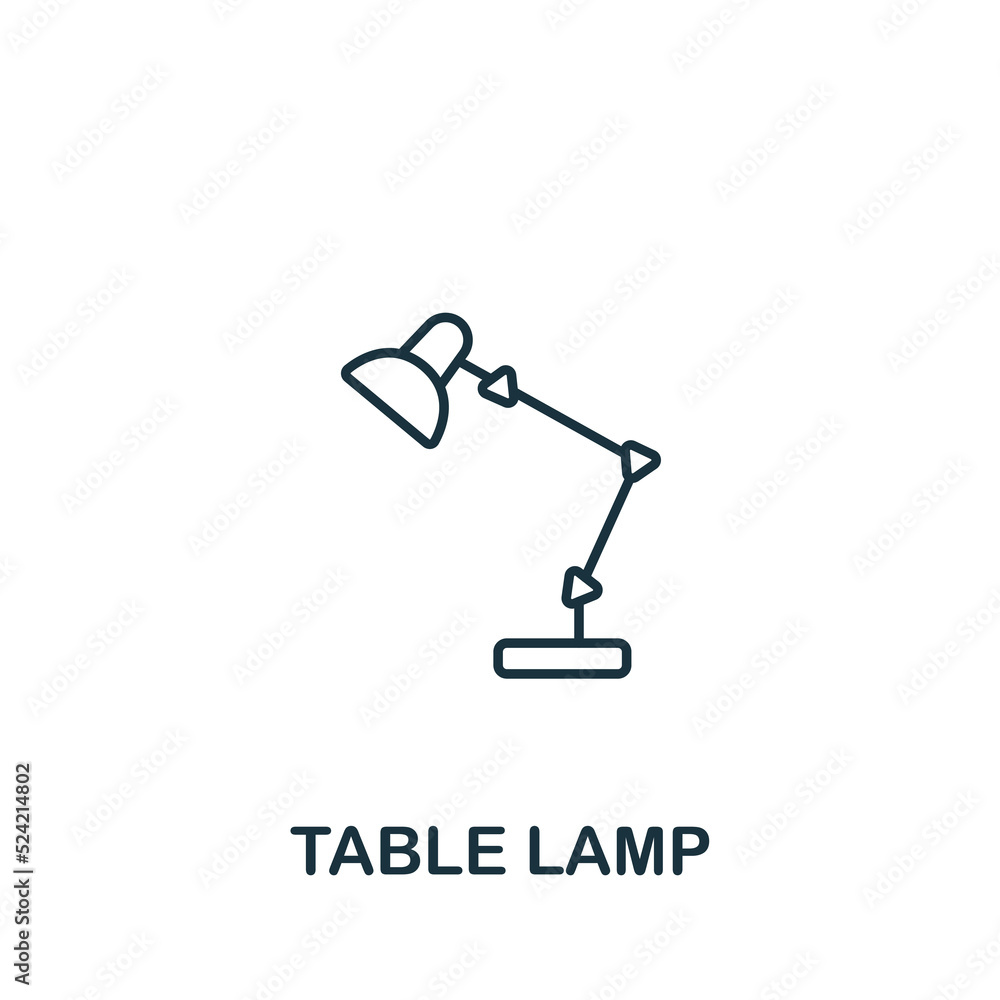 Table Lamp icon. Line simple Table Lamp icon for templates, web design and infographics Table Lamp icon. Line simple Table Lamp icon for templates, web design and infographics
