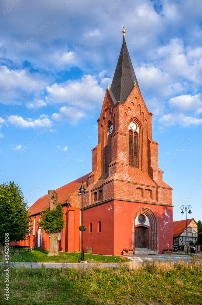 Church Of the Assumption of the Blessed Virgin Mary. Nowe Warpno, West Pomeranian Voivodeship, Poland.