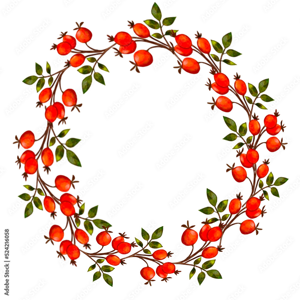 Fototapeta premium wreath of red roses