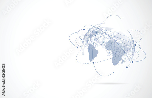 Global network connection. World map point and line composition concept of global business. Vector Illustration