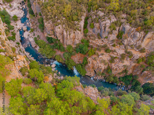 Aerial top view panorama Tazi Canyon in Manavgat Antalya Turkey