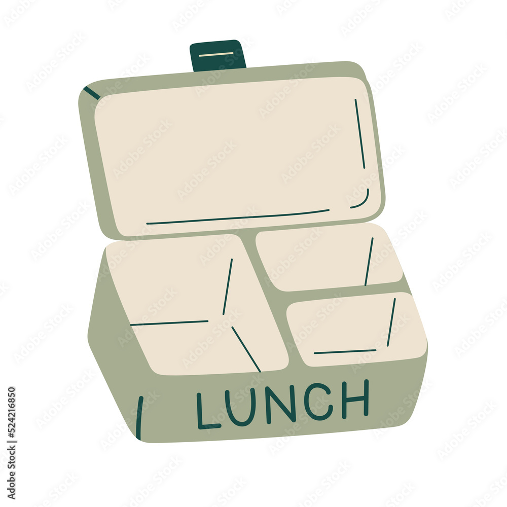 Doodle of own reusable lunch box isolated on white background. Hand drawn  vector illustration of ecological and zero-waste food container. 15645285  Vector Art at Vecteezy