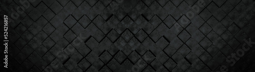 Abstract old black anthracite gray concrete cement stone cubes blocks wall te...