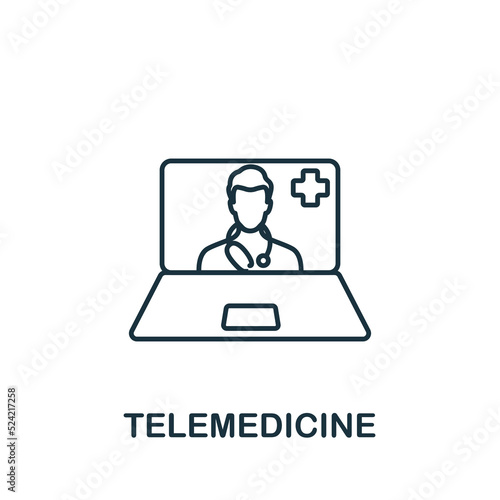 Telemedicine icon. Line simple icon for templates, web design and infographics