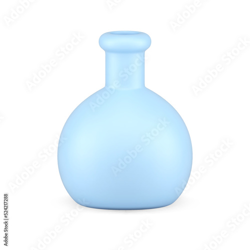 Laboratory beaker glass tube pharmacy chemistry experiment sphere container realistic 3d icon vector