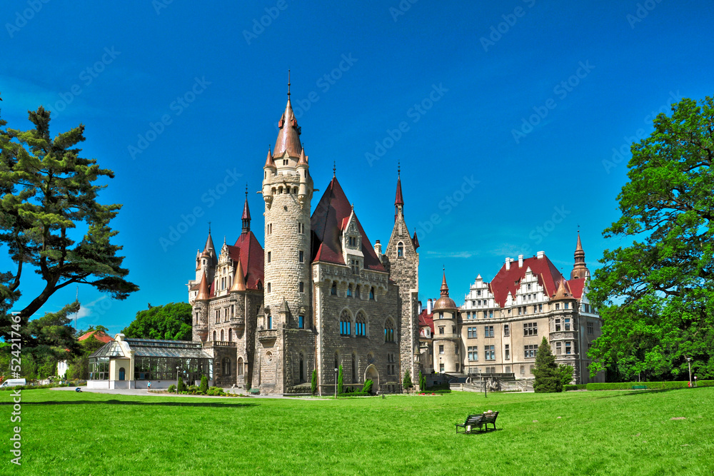The Moszna Castle. Moszna, Opole Voivodeship, Poland The Moszna Castle. Moszna, Opole Voivodeship, Poland