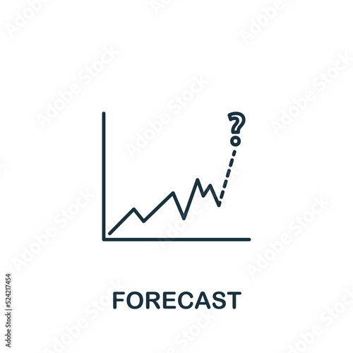 Forecast icon. Line simple icon for templates, web design and infographics