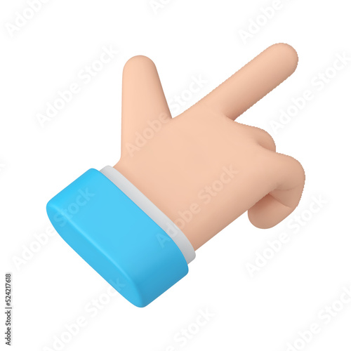 Businessman blue suit pointer index finger tap press button cyberspace cursor 3d icon vector