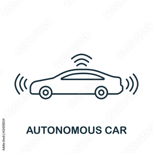 Autonomous Car icon. Line simple icon for templates, web design and infographics