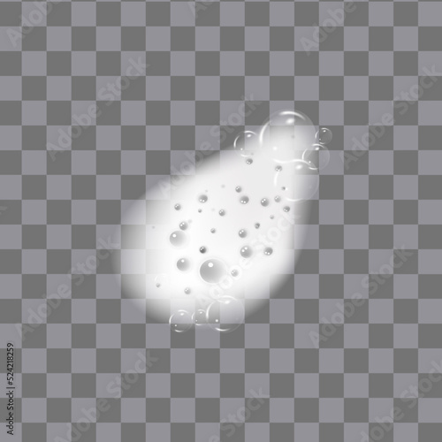 Bath foam isolated on transparent background. Shampoo bubbles texture.Sparkling shampoo and bath lather, vector illustration.