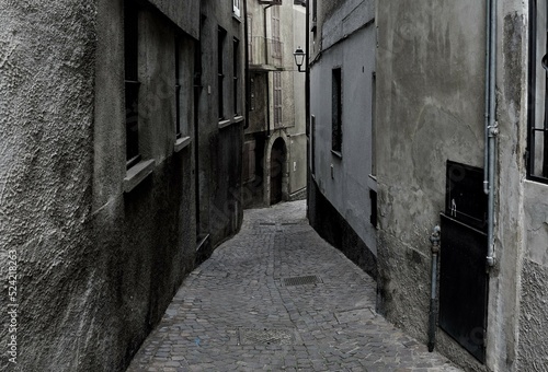 Waiting for the sun to rise at the beginning of the alley  Calolziocorte   Como Lake