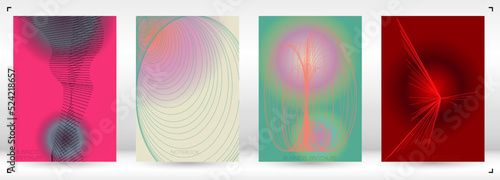 Minimal Minimal Geometric Vector Poster Design with Lines and Gradient Colorful Circles. Collection of Abstract Backgrounds for Covers, Flyers, Templates, Booklets, Cards, Brochures, Branding, etc.