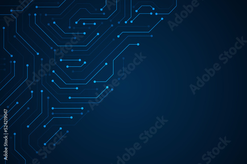 Circuit board. Motherboard. Blue technology background.