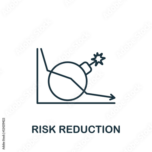 Risk Reduction icon. Line simple icon for templates, web design and infographics