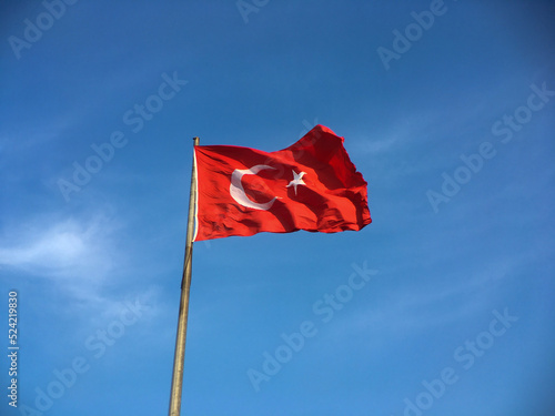 turkish flag against sky