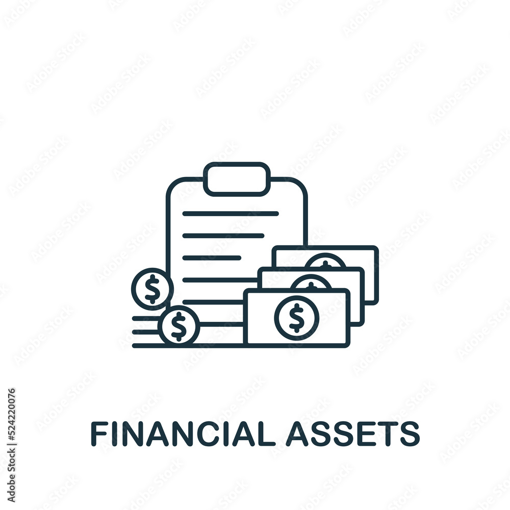 Financial Assets icon. Line simple icon for templates, web design and infographics