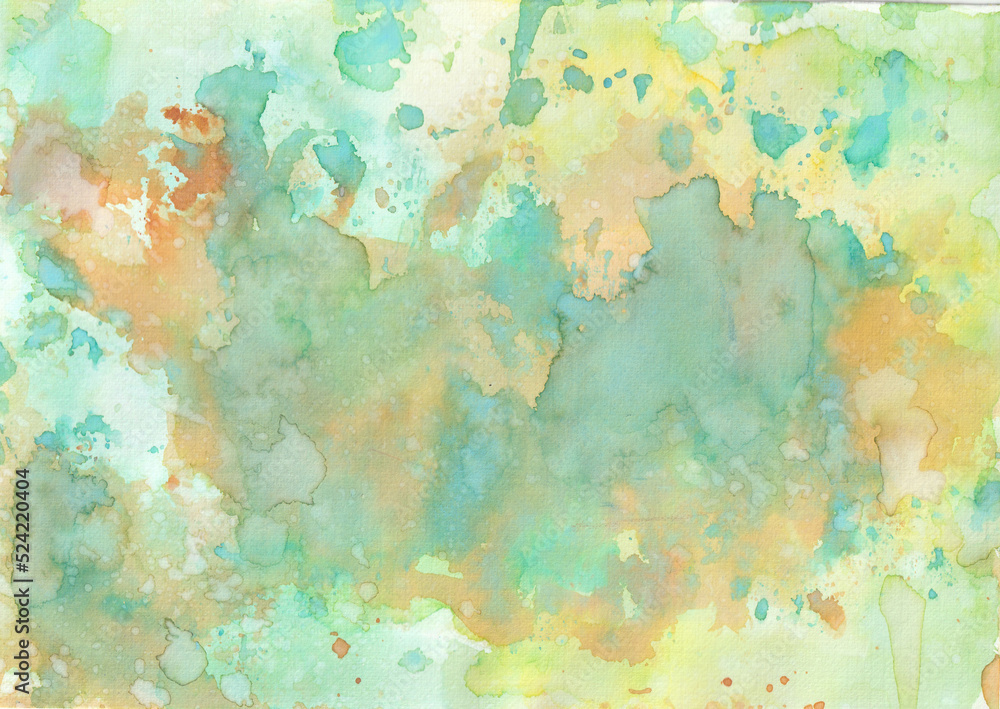 Rusty green watercolor background.  Distress oxides background.