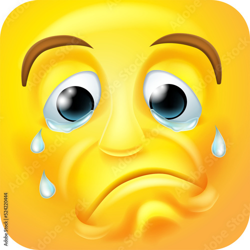 Sad Crying Emoji Emoticon I...
