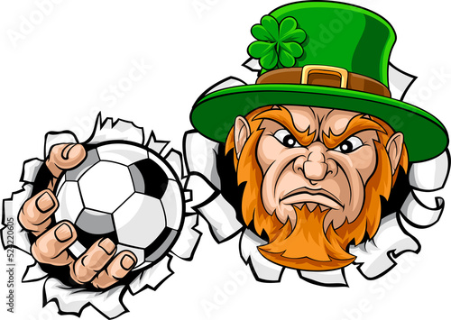 Leprechaun Soccer Mascot Ri...