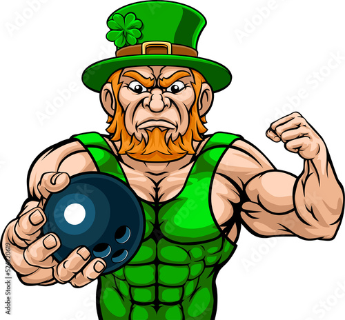 Leprechaun Holding Bowling ...