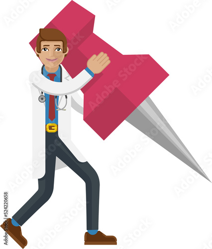 Doctor Man Holding Thumb Ta...