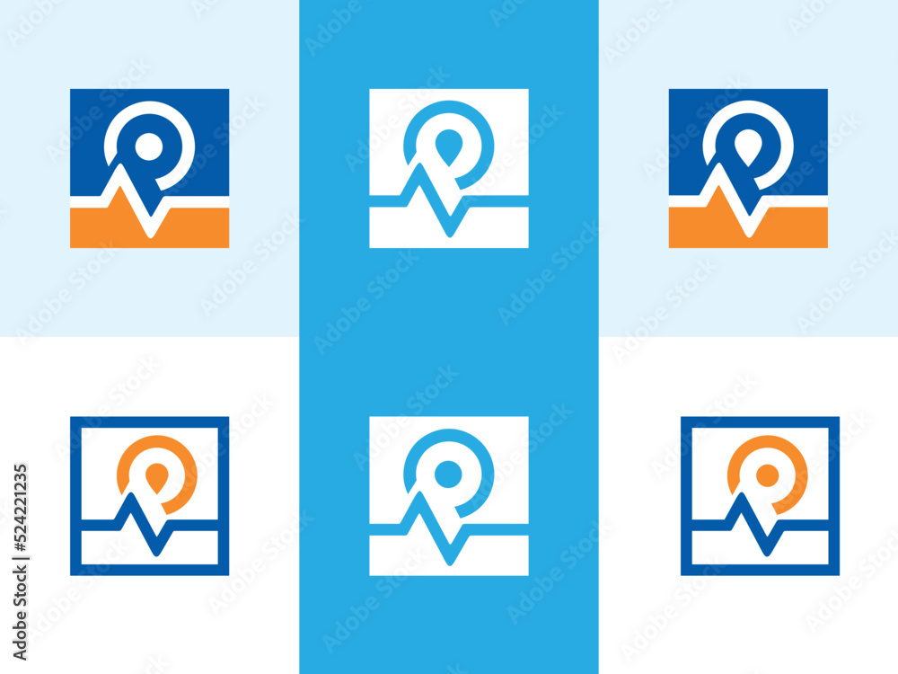 Pulse shaped Letter P Logo Design [Vector] template