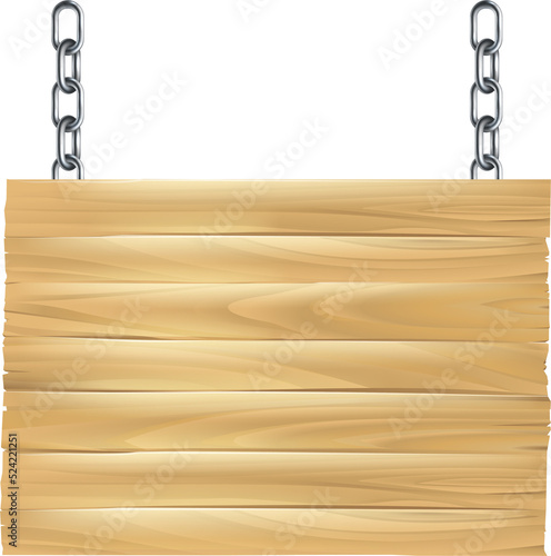 Wooden Sign Hanging From Ch...