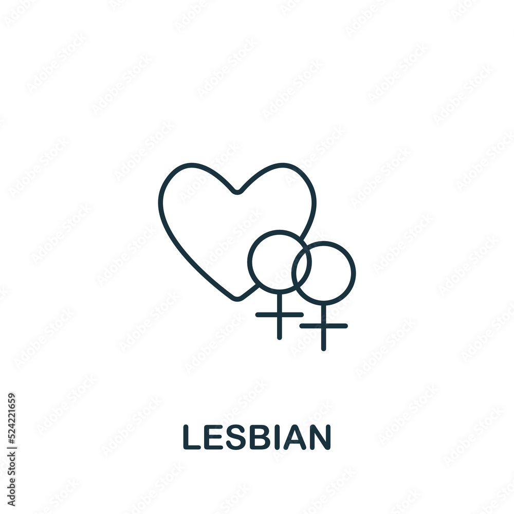 Lesbian icon. Line simple Lgbt icon for templates, web design and infographics Lesbian icon. Line simple Lgbt icon for templates, web design and infographics