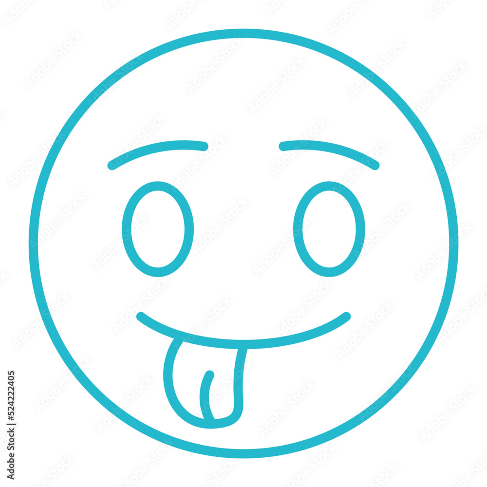 Tongue Out Multicolor Line Icon Tongue Out Multicolor Line Icon