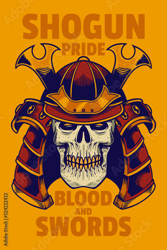 skull head wear samurai hel...