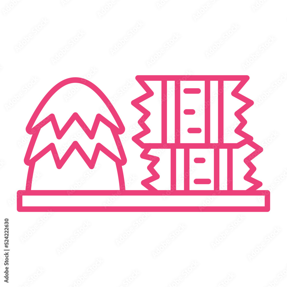 Hay Bale Multicolor Line Icon