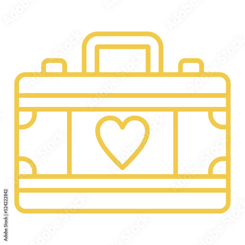 Suitcase Multicolor Line Icon
