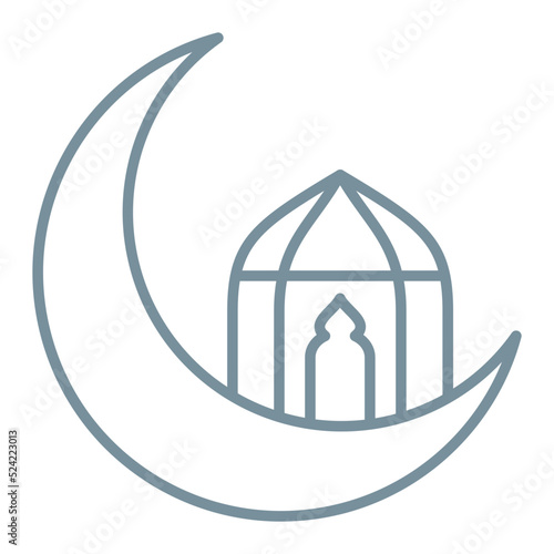 Moon Multicolor Line Icon