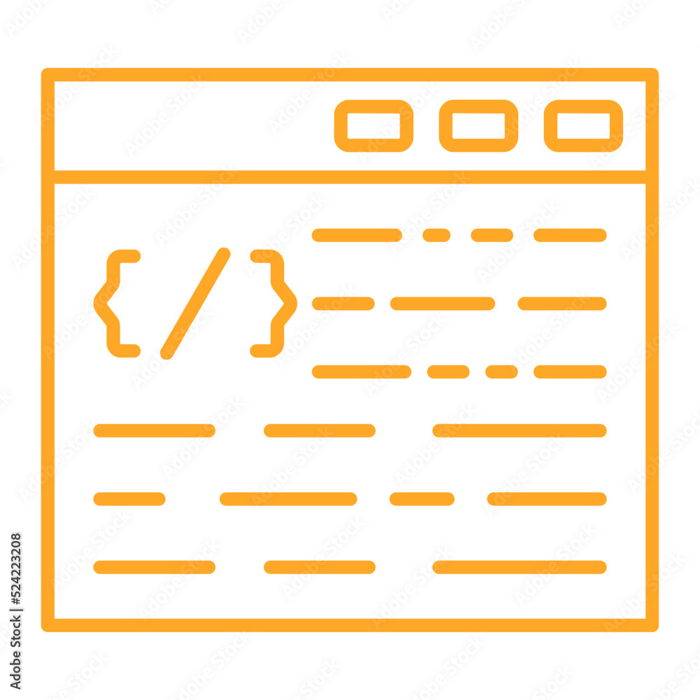 Web Coding Multicolor Line Icon Web Coding Multicolor Line Icon