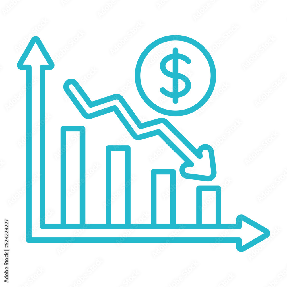 Loss Chart Multicolor Line Icon Loss Chart Multicolor Line Icon