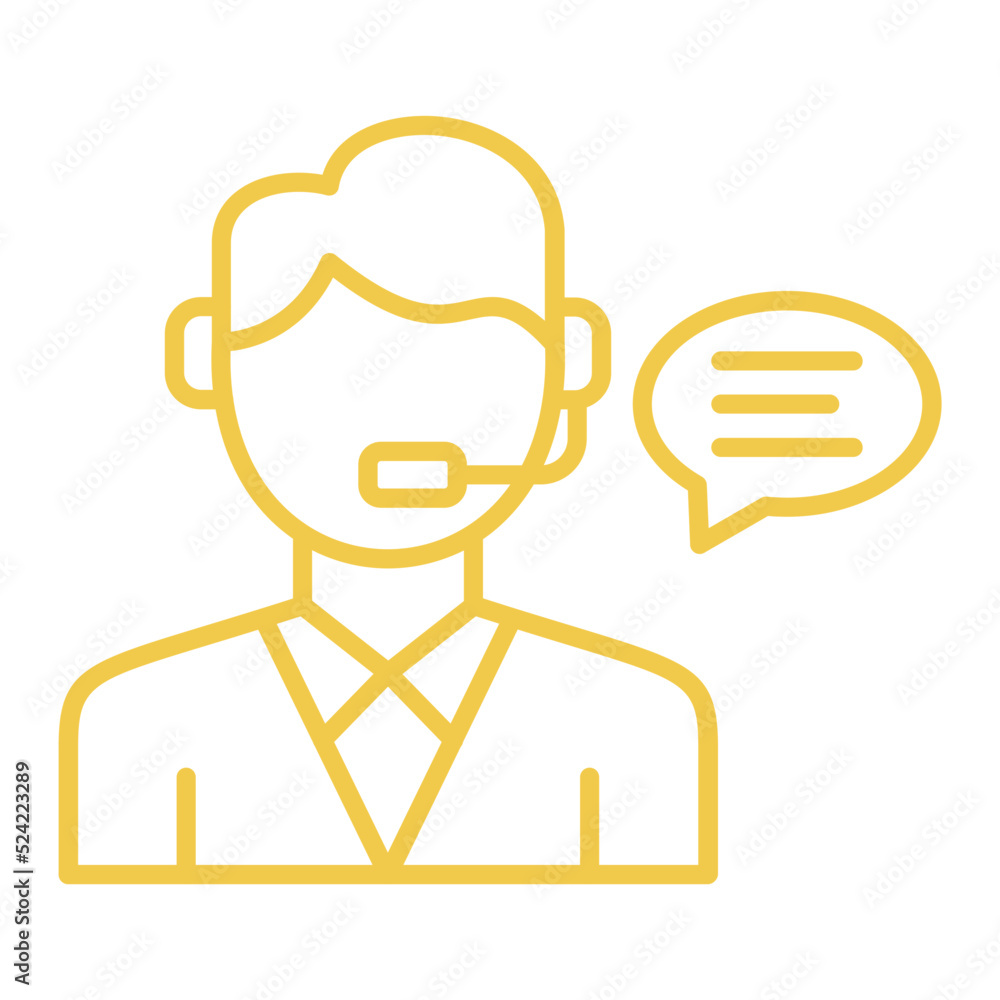 Customer Service Multicolor Line Icon Customer Service Multicolor Line Icon