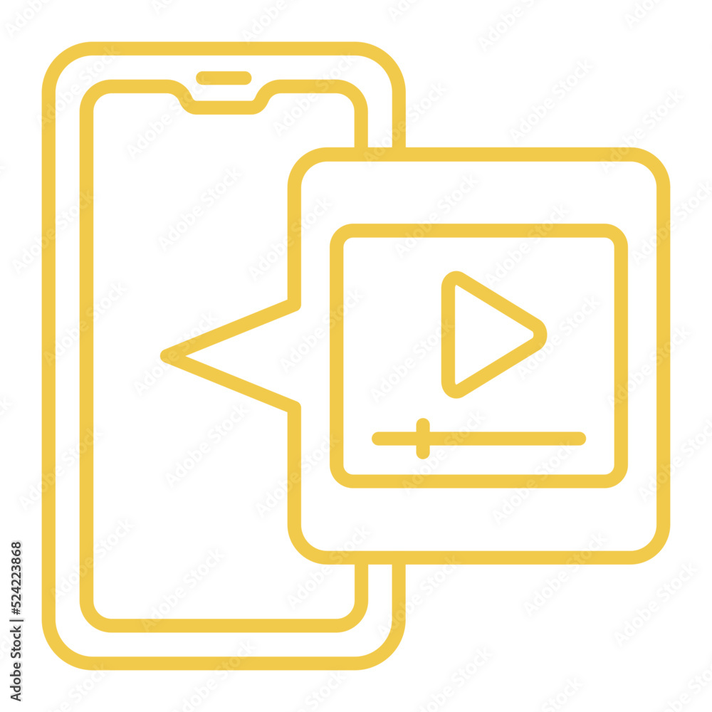 Video Player Multicolor Line Icon