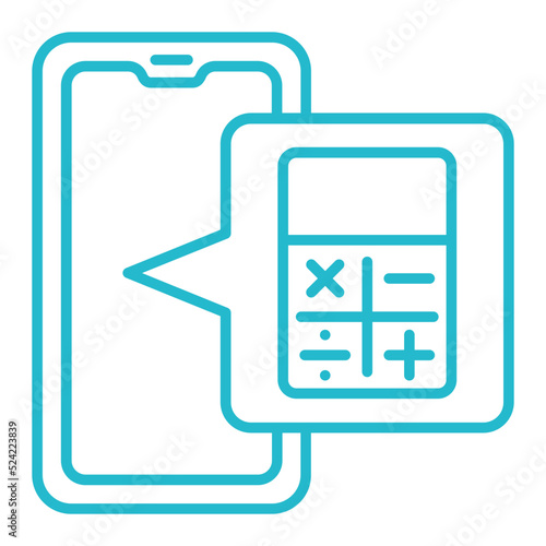 Calculator Multicolor Line Icon