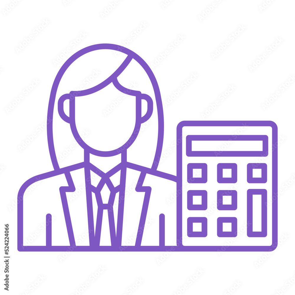 Accountant Multicolor Line Icon Accountant Multicolor Line Icon